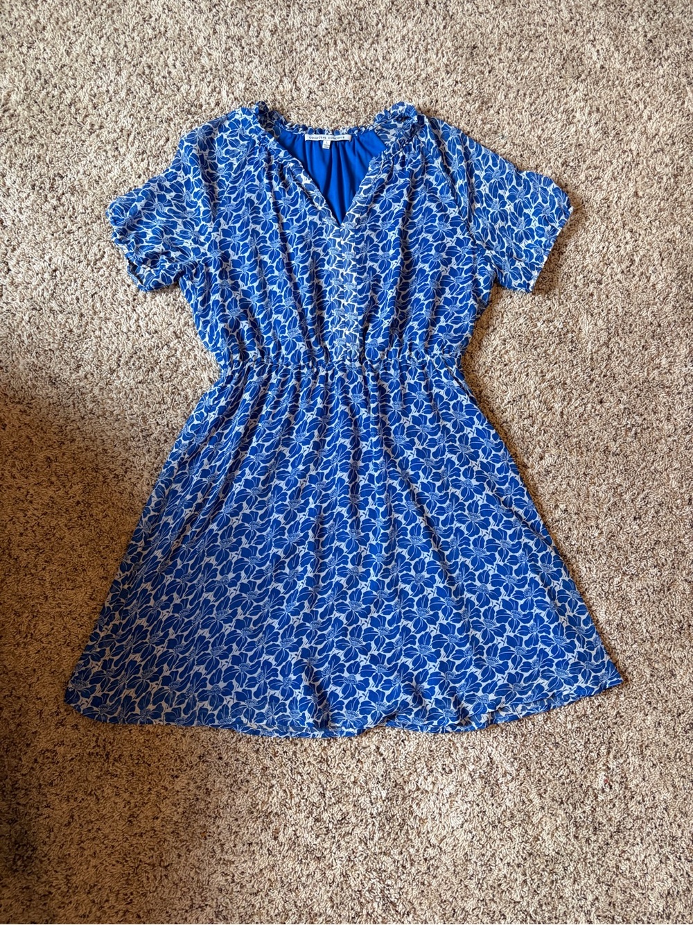Collective Concepts Royal Blue Floral Short Sleeve Dress